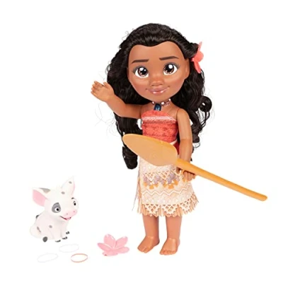 Image of Disney Princess Enchanting Moana Singing Friend: 14/35cm Feature Doll with Over 10 Story Inspired Phrases, Musical Melodies, and Playful Accessories Ideal for Girls Aged 3 Up