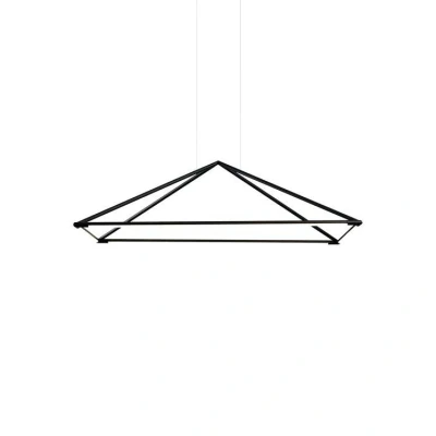 Image of Tubs LED Decorative Ceiling Pendant Matt Black 120cm 5200lm 3000K