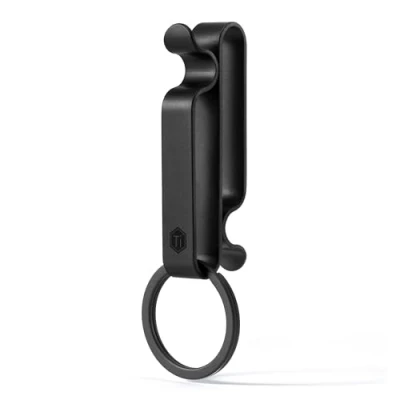 Image of KeyUnity Titanium Black Double Side Quick Release Key Holder with Detachable Ring, Belt Loop Keychain Clip Ideal EDC Organizer for Men &amp; Women