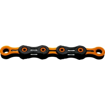 Image of KMC DLC11 Waxed 11 Speed Chain, Black/Orange, 118 Link