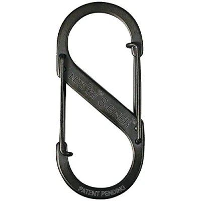 Image of Nite Ize Unisex S biner Plastic Dual Carabiner Stainless Steel 5, Black, 5 UK