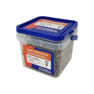 Image of Forgefix Multi Purpose Pozi Compatible Screw Csk ST ZYP 5.0 x 60mm Tub 500
