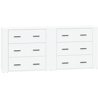 Image of vidaXL Sideboards 2 pcs White Engineered Wood