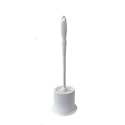 Image of 1x Toilet Brush &amp; Holder Reusable Soft Bristle Easy To Clean, Deep Cleaning Set for Bathroom Hygienic (White)