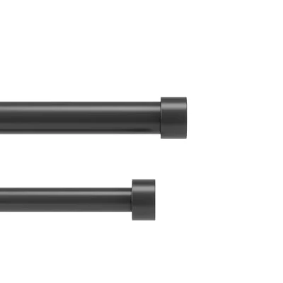 Image of Umbra Cappa 1 Adjustable Double Curtain Rod for Windows 36 to 66 Drapery Rod, Brushed Black