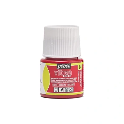Image of PEBEO 111004 Transparent Glass Paint Vitrea 160C Pepper Red 45 ML