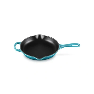 Image of Le Creuset Signature Teal Cast Iron 23cm Skillet