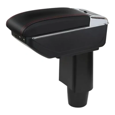 Image of Car Armrest Compatible with Fiat 500 Interior Arm Rest Center Storage Box USB Port Retrofit Parts