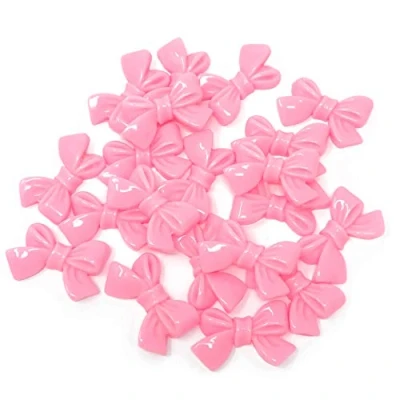 Image of Wedding Touches 20x Light Pink 25mm Resin Bow Shabby Chic Flatbacks Craft Cardmaking Embellishments