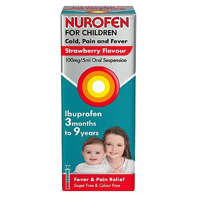 Image of Nurofen For Children Cold, Pain and Fever Strawberry Flavour 3 Months to 9 Years 100ml