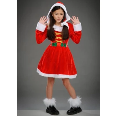 Image of Struts Childrens Size Little Miss Santa Red Christmas Costume (Large (10 12 years))