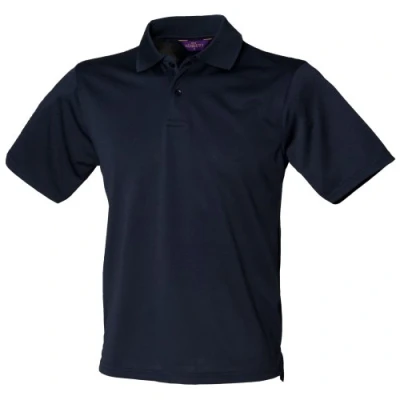 Image of Henbury Mens Coolplus® Pique Polo Shirt (L) (Navy)