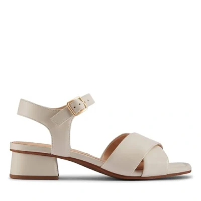 Image of Clarks Women&#039;s Serina35 Cross Sandal, Cream Leather, 5 UK