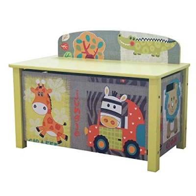 Image of Liberty House Toys Wooden Kid Jungle Large Toy Box 49.5cm H x 68cm W 39cm D
