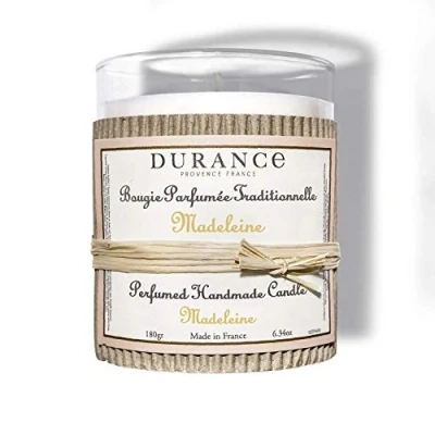 Image of Durance Madeleine Perfumed Handmade Candle 180g Luxury Scented with Glass Jar 40hrs Long Burning Home Fragrance Aromatherapy