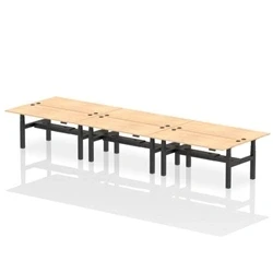 Image of Air B2B 1800x800mm Height Adjustable 6P Bench Desk CP Maple/Black