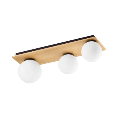 Image of Bianca Globe Ceiling Light Wood 3xG9