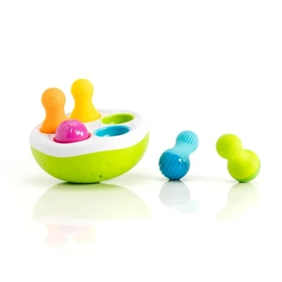 Image of ﻿Fat Brain Toys F248 Fat SpinnyPins, Kids Preschool, Spinning and Sorting Building Sets, Early Development Toy for Babies Aged 18 Months Older, Multicoloured