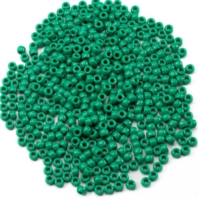 Image of Gxueshan 1000 Pcs Acrylic Green Pony Beads 6x9mm Kandi Bulk for Friendship Bracelet Necklace Jewelry Making Earring Hair Braiding