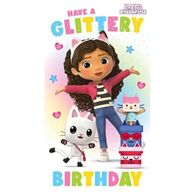 Image of Gabby&#039;s Dollhouse Birthday Card, Card for Girl, Girl Happy Dollhouse, Friend