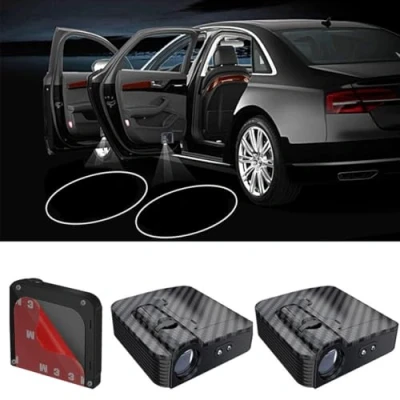Image of 2x Custom Logo Wireless Projector Personalized Car Door Light Sill Welcome Lights LED Puddle Accept Customize for All Models