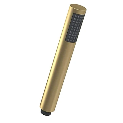 Image of nuie HO807 Accessories Modern Bathroom Round Easy Clean Minimalist Shower Single Function Handset, 210mm, Brushed Brass