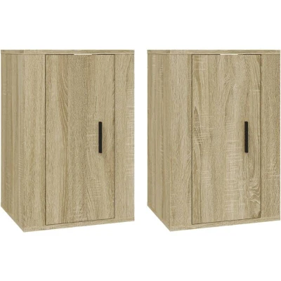 Image of vidaXL Wall Mounted TV Cabinets 2 pcs Sonoma Oak 40x34.5x60 cm