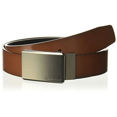 Image of Perry Ellis Men&#039;s Reversible Matte at Me Belt, Brn30, 36