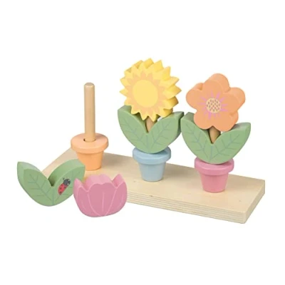Image of Orange Tree Toys Wooden Stacking Flower Pots