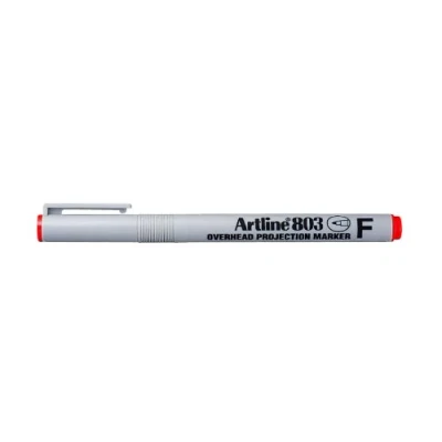 Image of Artline 803 Overhead Projection 0.5mm Fine Bullet Tip Waterbased Marker Red (Pack of 12)