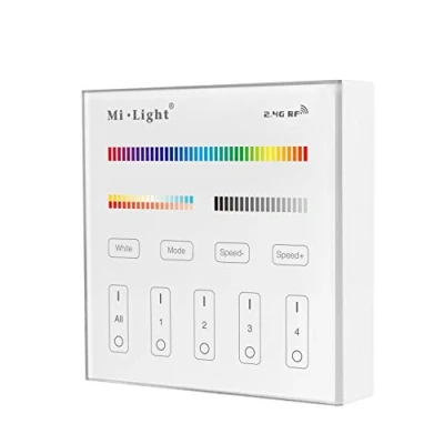 Image of LIGHTEU®, 2.4G Wall Touch Remote Switch T4 for 4 Zone RGB/RGBW CCT LED Lights works with Milight Miboxer, EasyBulb,