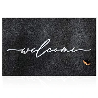Image of AAZZKANG Large Door Mat 90 x 60 cm with Durable Non Slip Rubber Backing Welcome Ultra Absorb Mud Easy Clean Outdoor Indoor Doormat