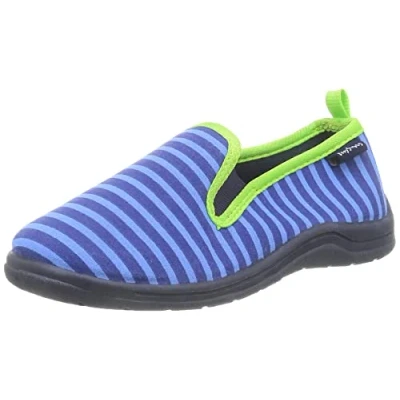 Image of Playshoes Unisex Kid&#039;s Anti Slip Shoes Building Side Pantuflas, Blue Green 791, 9 UK