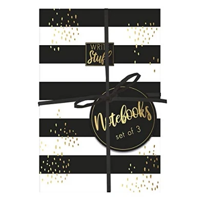 Image of Design Group Monochrome Jungle Tropical Noir Set of 3 Soft Cover Mini Notebooks Gift Tied, 18x12cm, ankPNNB