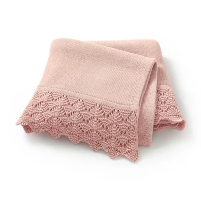 Image of Hadetoto Cotton Baby Blanket for Newborn Soft Knit Boy Girl Blankets Essentials Gift 100 x 80cm (Baby Pink)