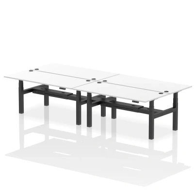 Image of Air B2B 1800x800mm Height Adjustable 4P Bench Desk CP White/Black
