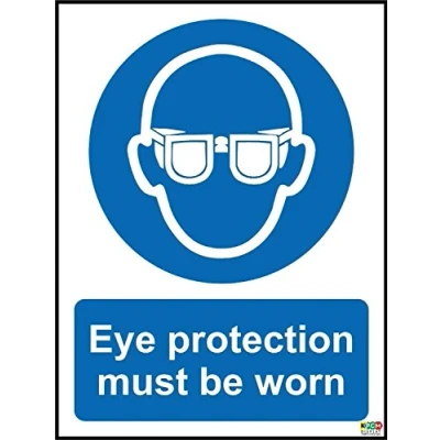 Image of Eye Protection Must Be Worn Safety Sign Self Adhesive Sticker 200mm x 150mm