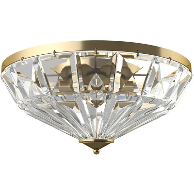 Image of Facet Neoclassic Bowl Semi Flush Ceiling Light Gold