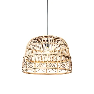 Image of Qazqa Oriental Dining Room I Table Pendant Lamp Light Ceiling Rattan 44 cm Michelle Suitable for LED E27 1 Living roo