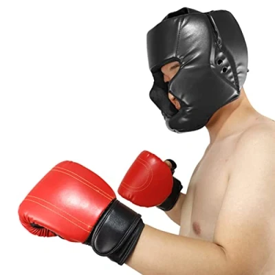 Image of Lecerrot Boxing Head Guard Helmet, Kickboxing Gear For Adults/Kids, Headguard Training Headgear, Full Face Protection Sparring Helmet Guard, Fighting Protecting Equipment