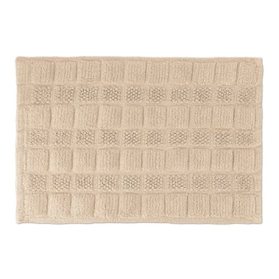 Image of Relaxdays Cotton, 60 x 40 cm, Non Slip, Washable, Bath Mat, Rectangular, Beige