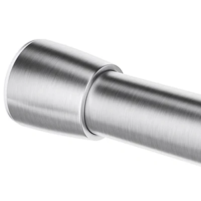 Image of iDesign 78570 Shower Curtain Rail, Short Stainless Steel Tension Rod with no Drilling, Modern Telescopic Pole for Bathroom and Shower, Matte Silver, 109 191 cm