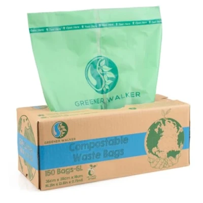 Image of Greener Walker 6L 150Bags 100% Compostable Biodegradable Bin Liners 6L/10L/30L Food Waste Bags with EN13432 Certificate Caddy Kitchen