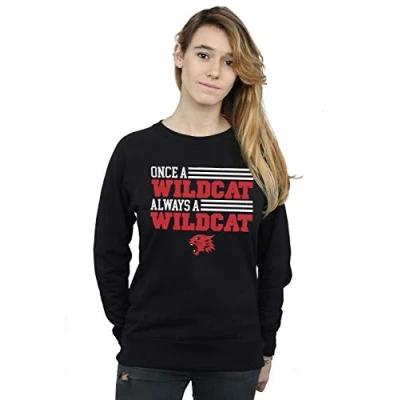 Image of Disney Women&#039;s High School Musical The Once A Wildcat Sweatshirt Black Small