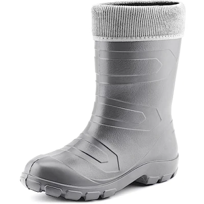 Image of Ladeheid Women&#039;s EVA Thermo Extra Light Wellington Boots Rainy Wellies Rain LALMG879 (Silver/Grey, 4.5 UK)