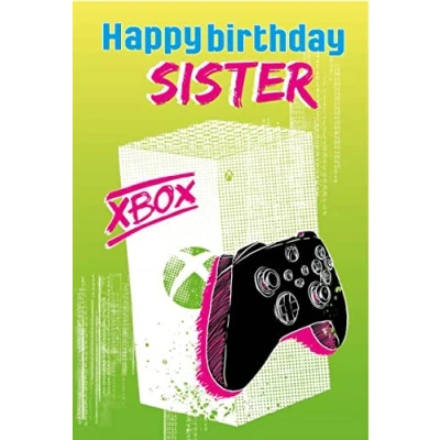 Image of Xbox Sister Birthday Card, Card for Sister, Children&#039;s Happy Climate Pledge Friendly Recyclable Officially Licensed