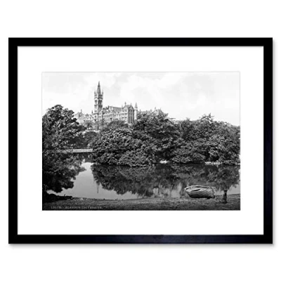 Image of Wee Blue Coo Vintage Photo Landmark University Glasgow 1895 Scotland Framed Wall Art Print