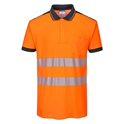 Image of Portwest PW3 Hi Vis Polo Shirt S/S, Size: 4XL, Colour: Orange/Black, T180OBR4XL