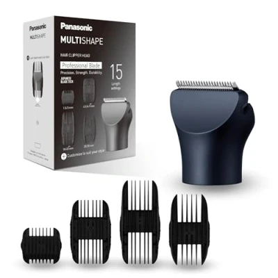 Image of Panasonic ER CHC1 Multishape Modular Personal Care System, Hair Clipper Head Attachment, 15 Length Settings, 4 Comb Attachments, Black