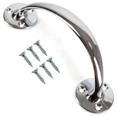 Image of TERF® Heavy Duty Vintage Style Bow Door Pull Handle Chrome 150mm (6 inch) Including Fixing Screw for Kitchen Cupboard Cabinet Drawer Pack of 1
